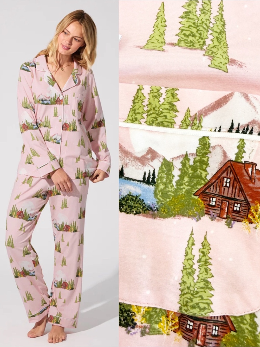 BedHead Pine Lake Classic Long Sleeve Jersey Pajama Set Cabincore Cabin